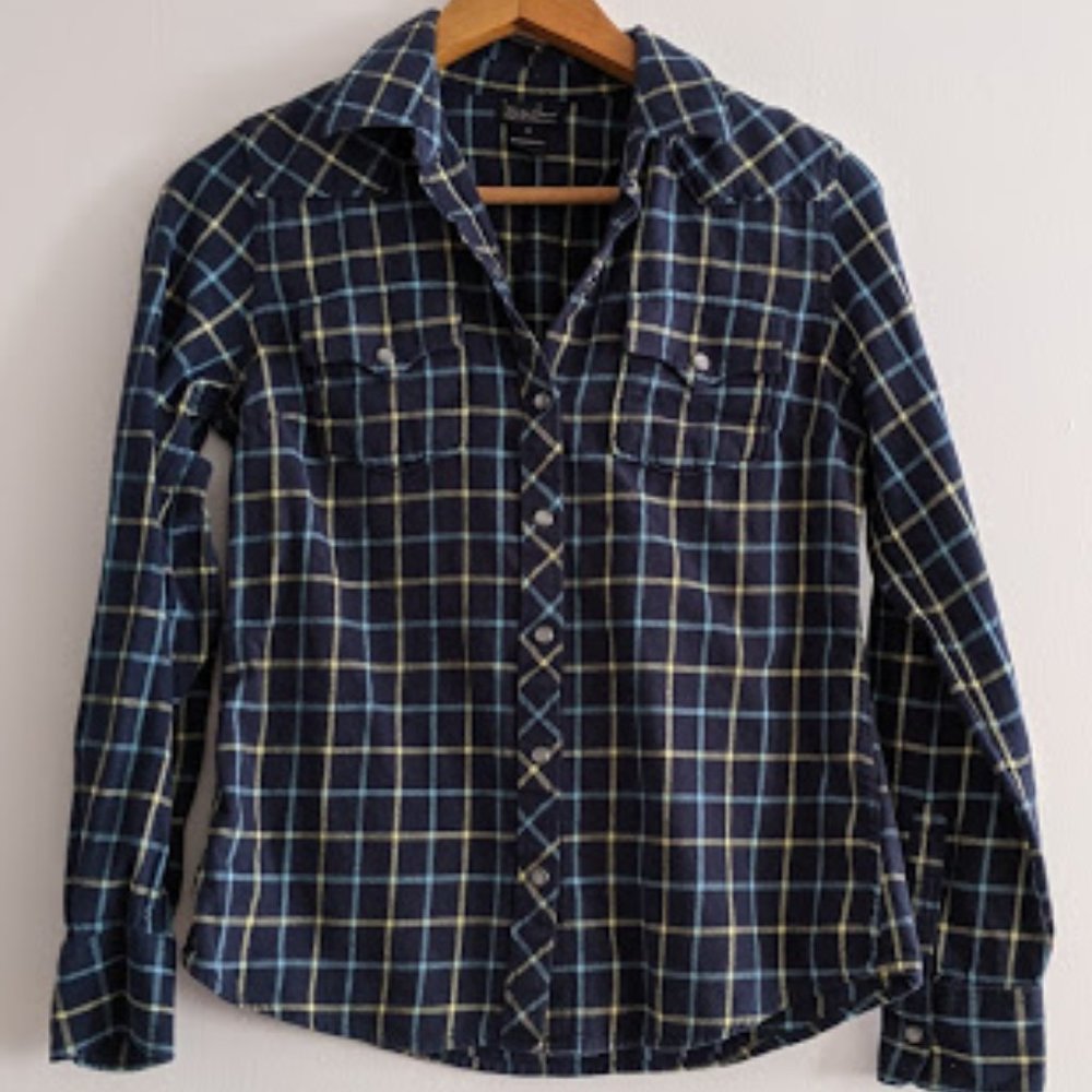 Lucky Brand Blue Checkered Button Down Shirt